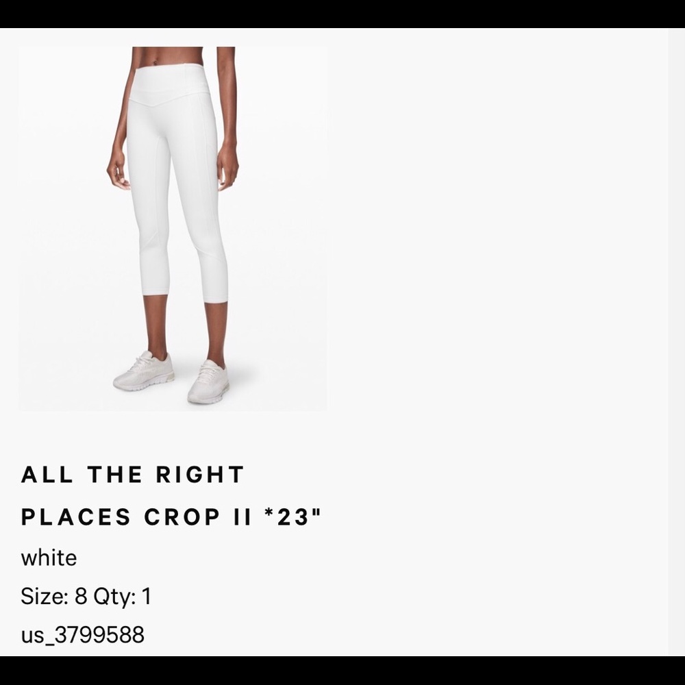 Lululemon Crop Leggings 23” High Rise Size 8